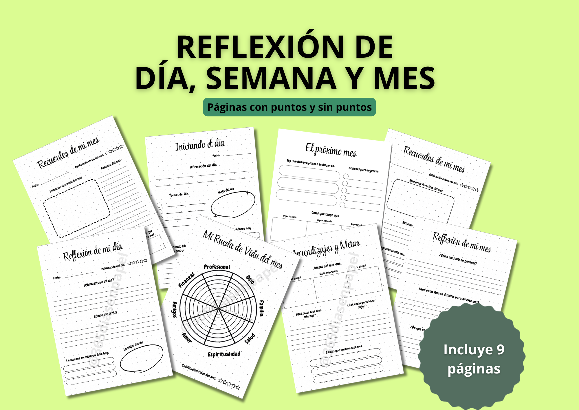 Reflexión de día, semana y mes