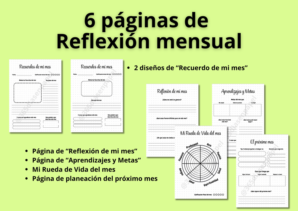 Reflexión de día, semana y mes