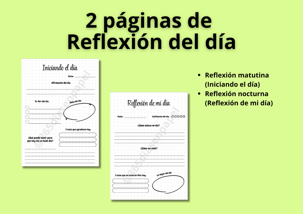 Reflexión de día, semana y mes