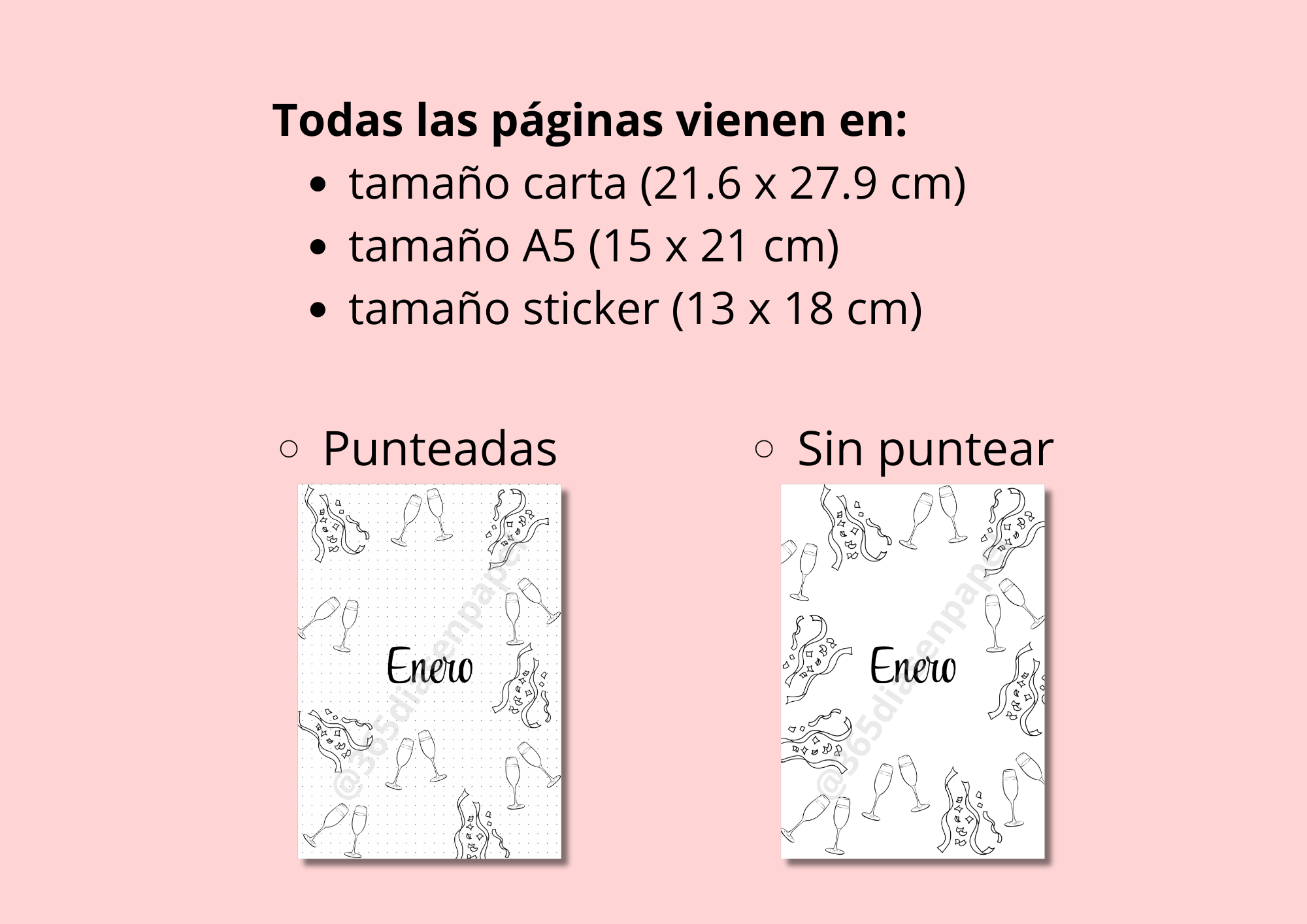 Portadas y calendarios mensuales (24 páginas)