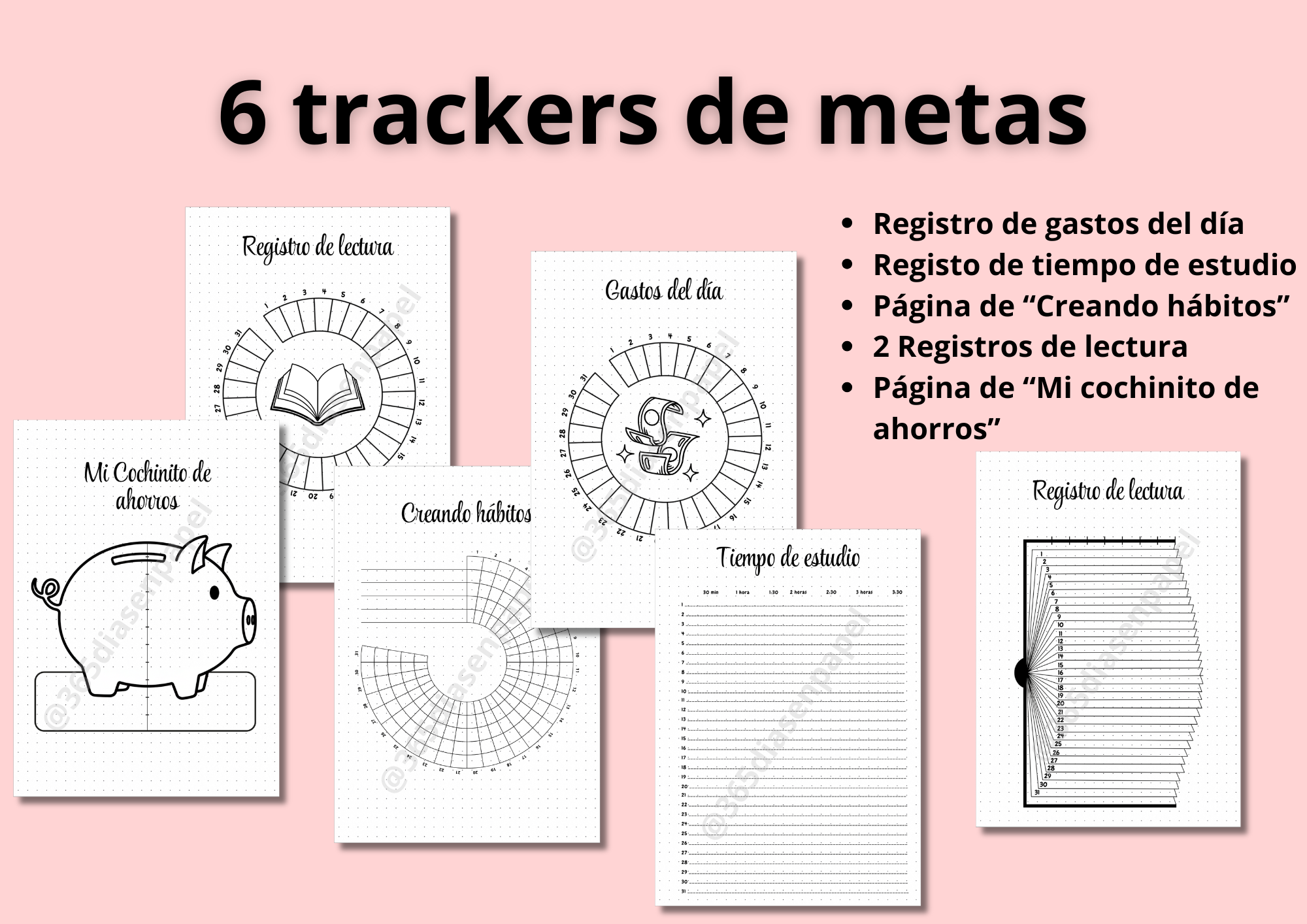 Trackers mensuales (21 diseños)