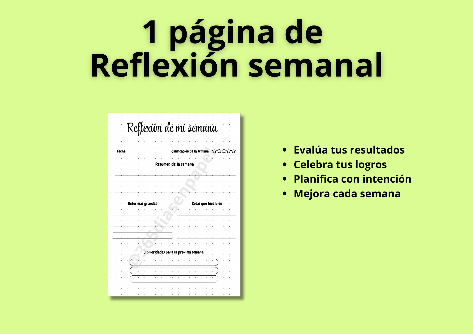 Reflexión de día, semana y mes
