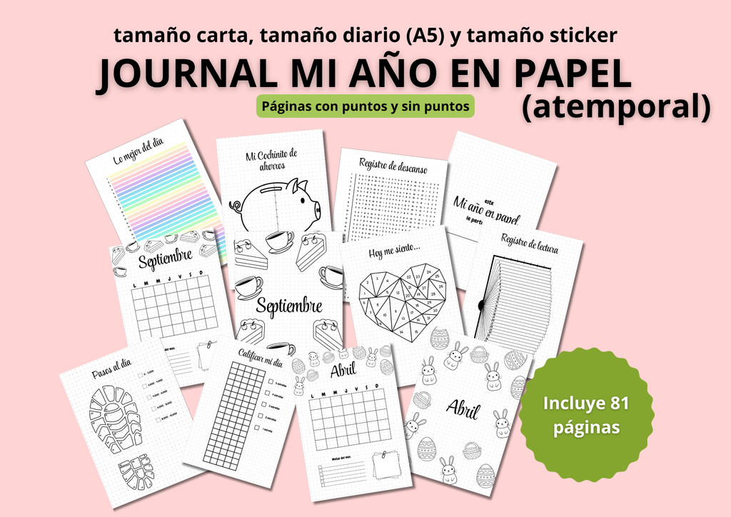 Journal Mi Año en Papel (Atemporal)