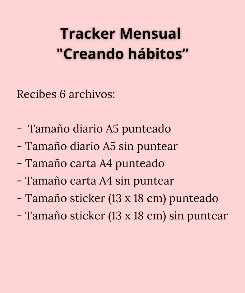 Tracker Mensual "Creando hábitos"